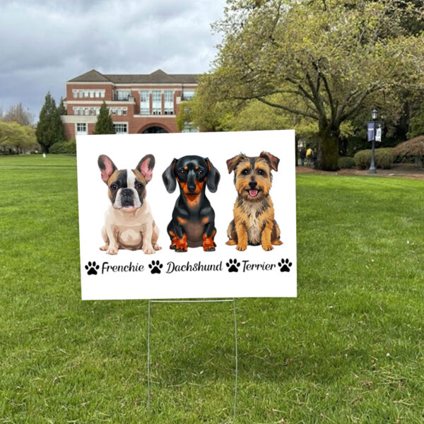 Frenchie Dachshund Terrier, Subtle FDT Yard Sign