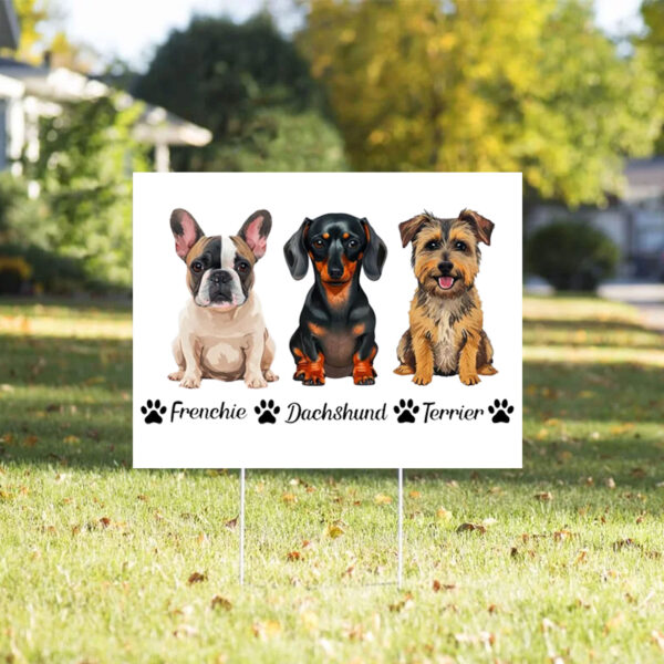 Frenchie Dachshund Terrier, Subtle FDT Yard Sign