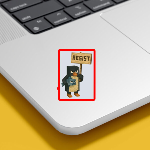 Funny Penguins Resist Minecraft Sticker, Car Magnet