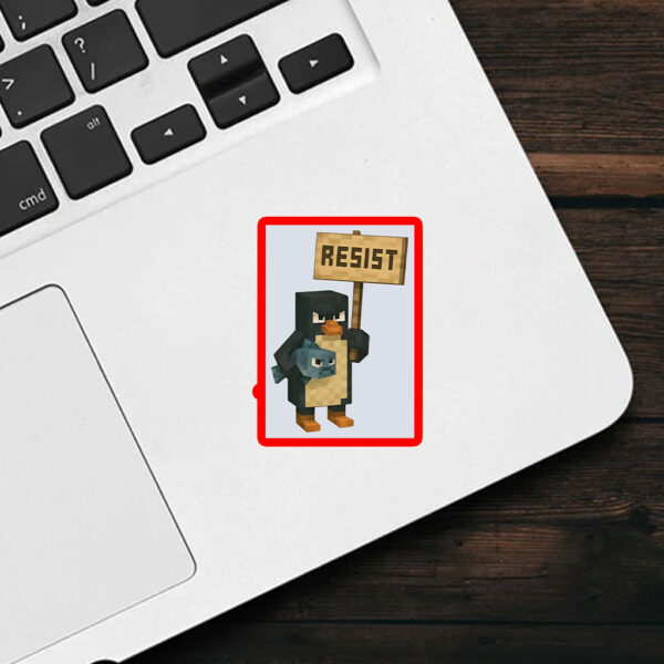 Funny Penguins Resist Minecraft Sticker, Car Magnet