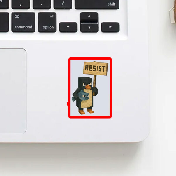 Funny Penguins Resist Minecraft Sticker, Car Magnet
