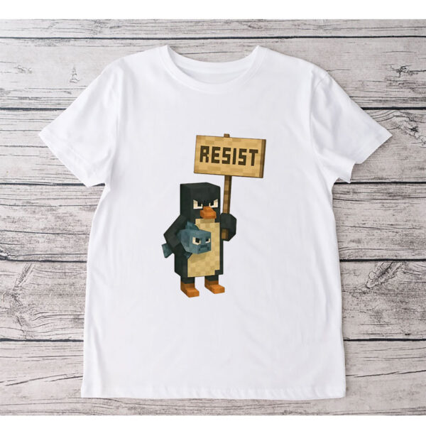 Funny Penguins Resist Minecraft T-Shirt