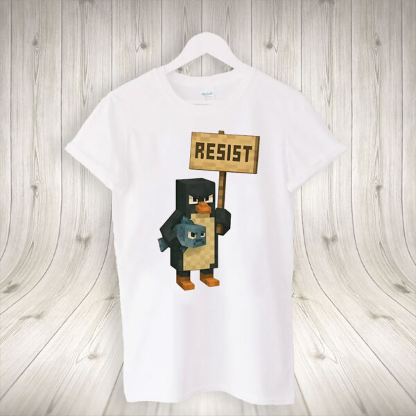 Funny Penguins Resist Minecraft T-Shirt