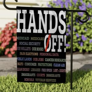 Hand Off Garden Flag , Anti Trump House Flag