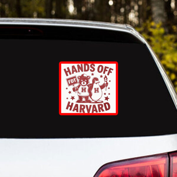 Hands Off Harvard Anti Trump Sticker, Car Magnets