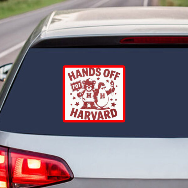 Hands Off Harvard Anti Trump Sticker, Car Magnets