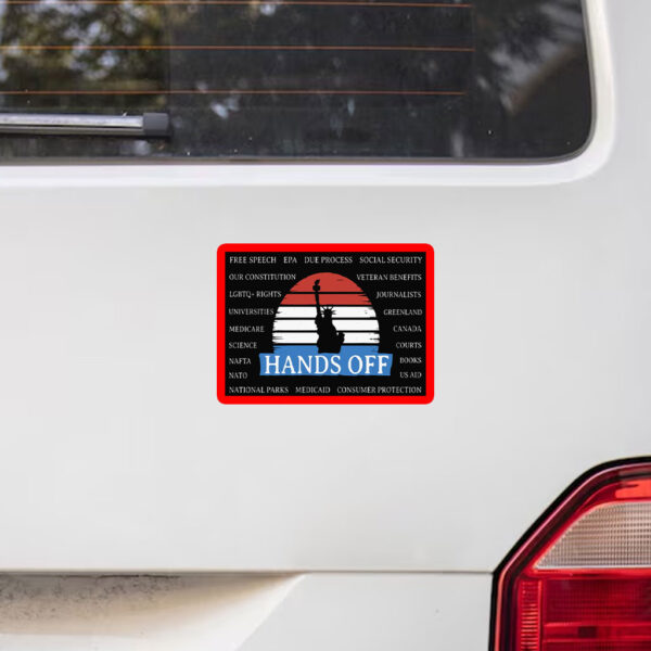 Hands Off Protest, Anti-Trump Anti-Maga Resistance 2025 Sticker, Car Magnet