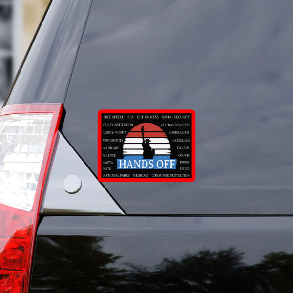 Hands Off Protest, Anti-Trump Anti-Maga Resistance 2025 Sticker, Car Magnet