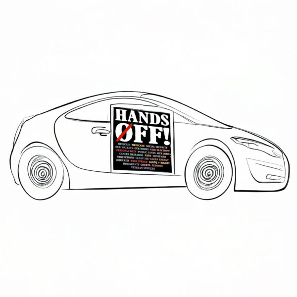Hands Off Protest Car Magnet, Political Activism Car Magnet