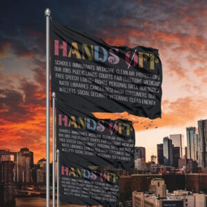 Hands Off Protest Flag, Free Speech, Political Activism Flag
