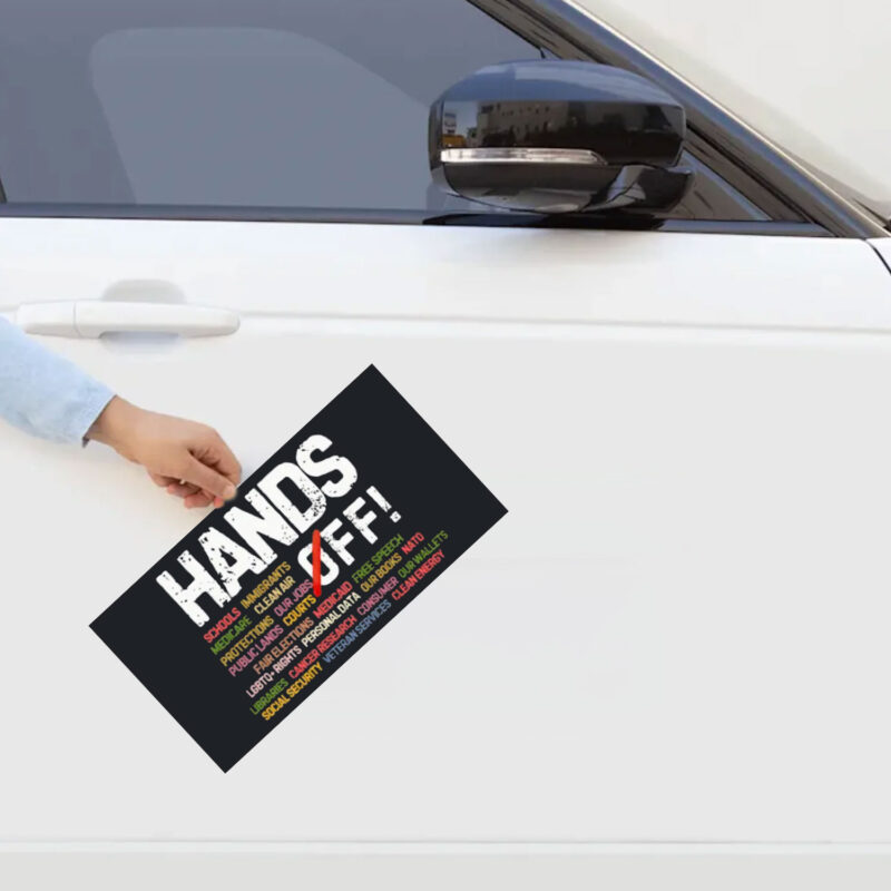Hands Off Protest Sticker