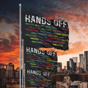 Medicaid Medicare Social Security, Hands Off Protest Flag