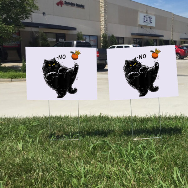 No Kings in America Black Cat 2025 Yard Sign