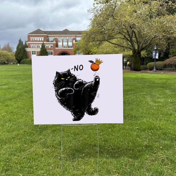No Kings in America Black Cat 2025 Yard Sign