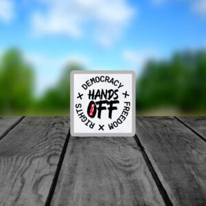 Official Hands Off Protest Sticker , Bumper Sticker