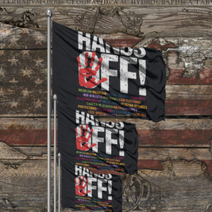 Political Hands Off Protest 2025 Flag