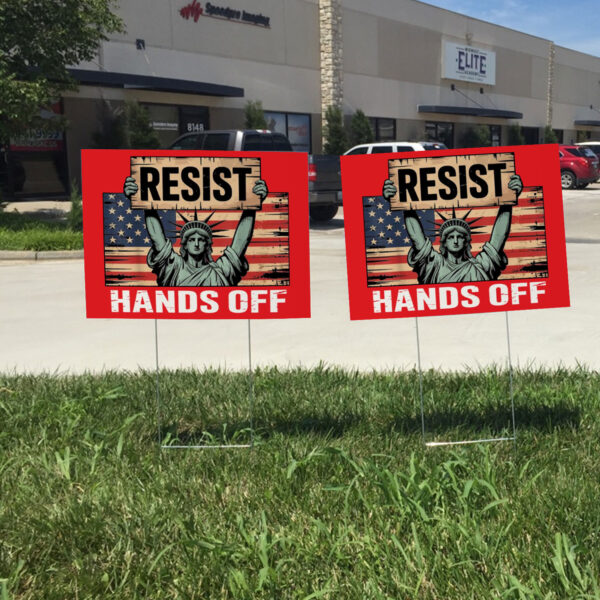 Resist Hands Off, Civil Rights Equality Reproductive Justice Feminist Yard Sign