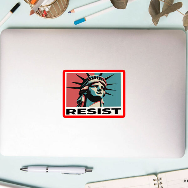 Resist, with the Statue of Liberty 2025 Sticker, Car Magnet