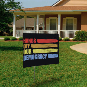 Retro Hands Off My Democarcy, Social Security Cowgirl Png Don't Touch Yard Sign