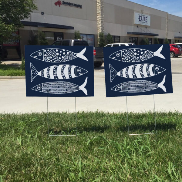 Subtle Anti Trump, Sardine Resistance, Hidden Message FDT 8647 Fish Yard Sign