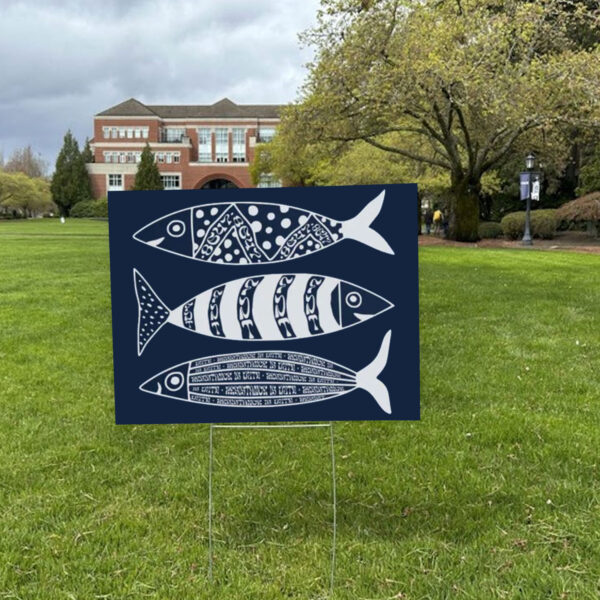 Subtle Anti Trump, Sardine Resistance, Hidden Message FDT 8647 Fish Yard Sign