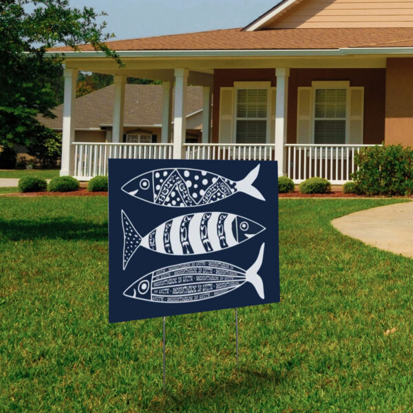 Subtle Anti Trump, Sardine Resistance, Hidden Message FDT 8647 Fish Yard Sign