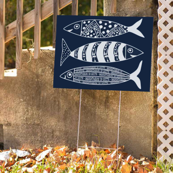 Subtle Anti Trump, Sardine Resistance, Hidden Message FDT 8647 Fish Yard Sign