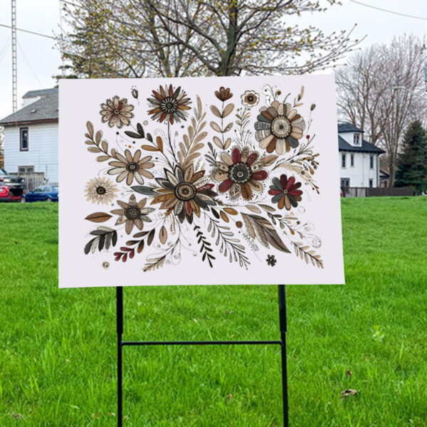 Subtle Fuck Trump Flower, Boho Floral Yard Sign