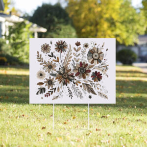 Subtle Fuck Trump Flower, Boho Floral Yard Sign