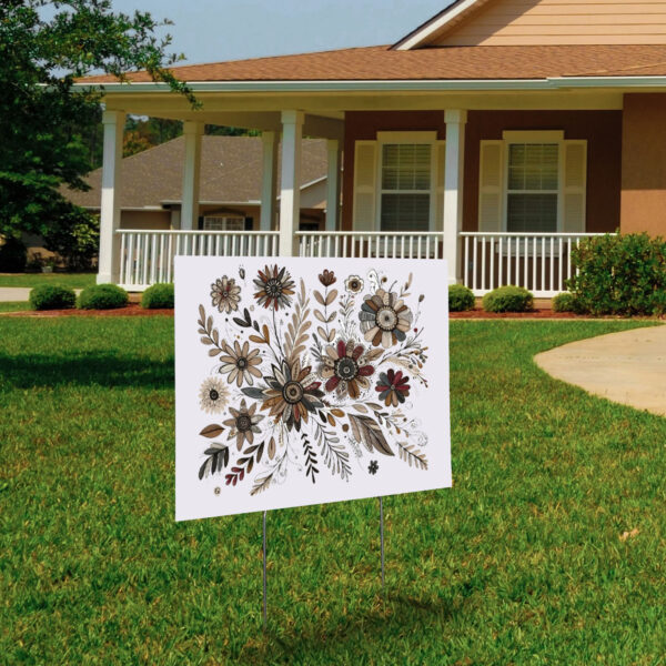Subtle Fuck Trump Flower, Boho Floral Yard Sign
