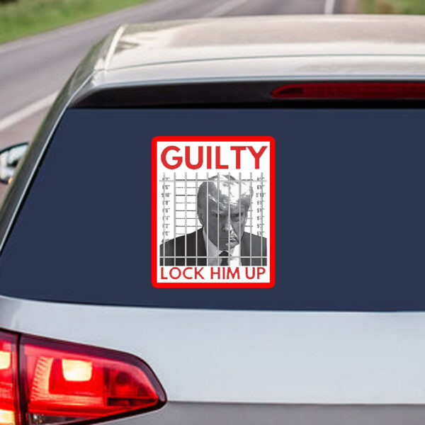 Trump Mugshot Lock Him Up Guilty Jail Prison Anti Sticker, Car Magnet
