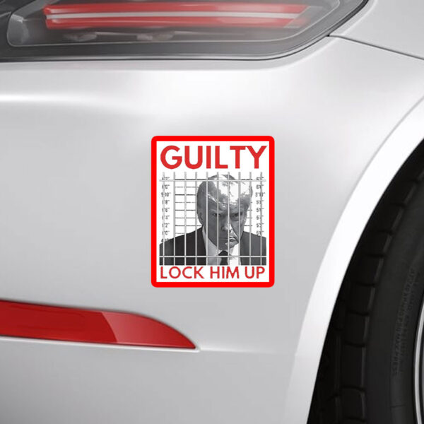 Trump Mugshot Lock Him Up Guilty Jail Prison Anti Sticker, Car Magnet
