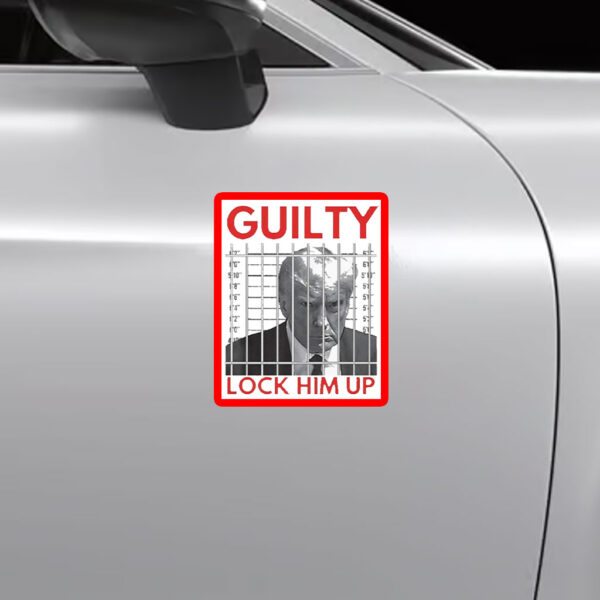 Trump Mugshot Lock Him Up Guilty Jail Prison Anti Sticker, Car Magnet