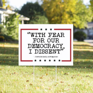 With Fear For Our Democracy I Dissent Yard Sign