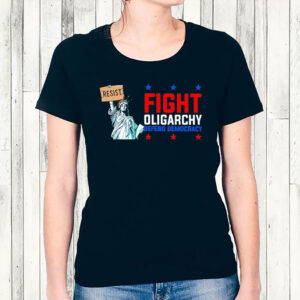 Statue of Liberty fight Oligarchy defend Democracy 2025 T-Shirt
