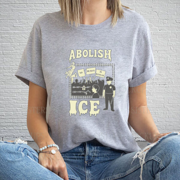 Abolish-ICE-Protest-T-Shirt,-Immigrant-Rights-Shirt,-No-Human-is-illegal