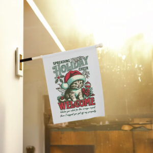 Anti-Trump-Flag,-Cute-Holiday-Cheer-Retro-Cat-Flag