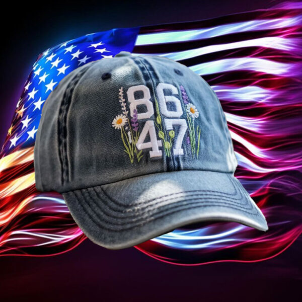Anti-Trump-Hat,-8647-Wildflowers-Embroidered-Cap