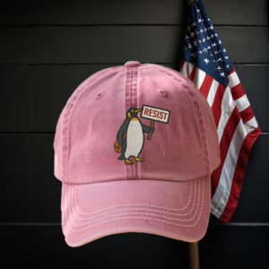 Anti-Trump-Hat,-Flipper-Up-Penguin-Embroidered-Hat