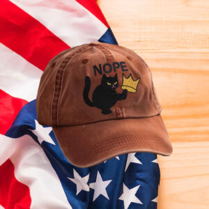 Anti-Trump-Hat,-No-Kings-in-America-Black-Cat-Embroidered-Hats