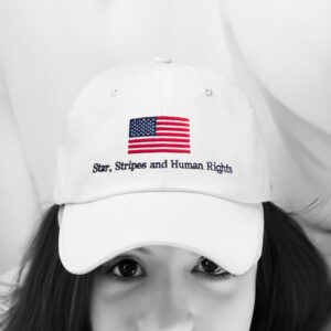 Anti-Trump-Hat,-Star-Stripes-And-Human-Rights-Hat