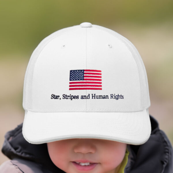 Anti-Trump-Hat,-Star-Stripes-And-Human-Rights-Hats
