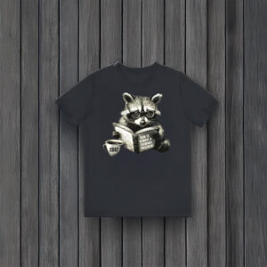 Anti-Trump-Shirt,-Cute-Raccoon-Read-Book-Shirt