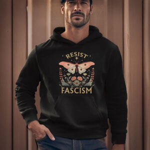Anti-Trump-Shirt,-Retro-Butterfly-Resist-Fascism-Shirt