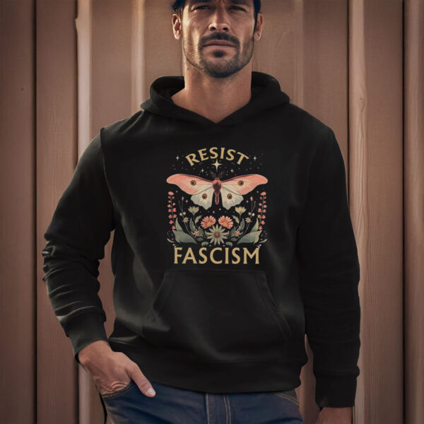 Anti-Trump-Shirt,-Retro-Butterfly-Resist-Fascism-Shirt