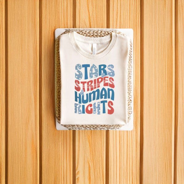 Anti-Trump-Shirt,-Stars-And-Stripes-And-Human-Rights-Shirt-usa
