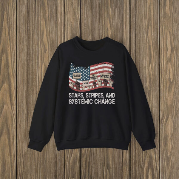 Anti-Trump-Shirt,-Stars,-Stripes-&-Systemic-Change-Shirts