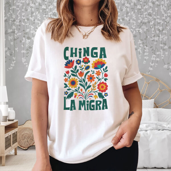 Chinga-La-Migra-T-Shirt,-Abolish-Ice-Protest-Tee,-No-Human-Is-Illegals