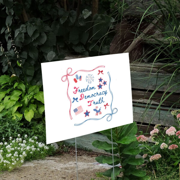 Coquette-Bow-patriotic-Yard-Sign,-4th-of-July-Sign,-America-Sign,-Freedom-Democracy-Truth-us