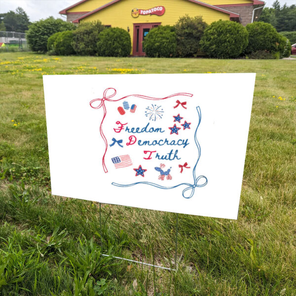 Coquette-Bow-patriotic-Yard-Sign,-4th-of-July-Sign,-America-Sign,-Freedom-Democracy-Truths
